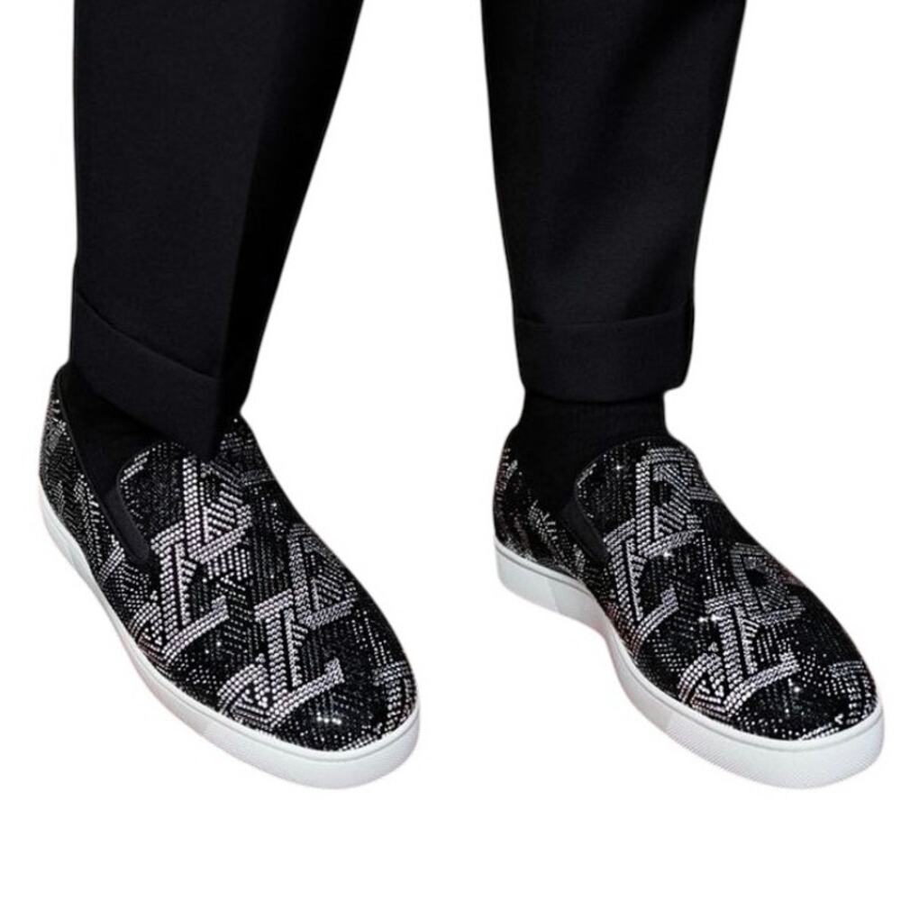 Christian Louboutin Rollerboat Studded Strass Pik Boat Shoes Size 40.5 7.5 - Picture 8 of 11